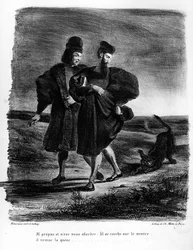 Faust and Wagner, Illustration for Goethe